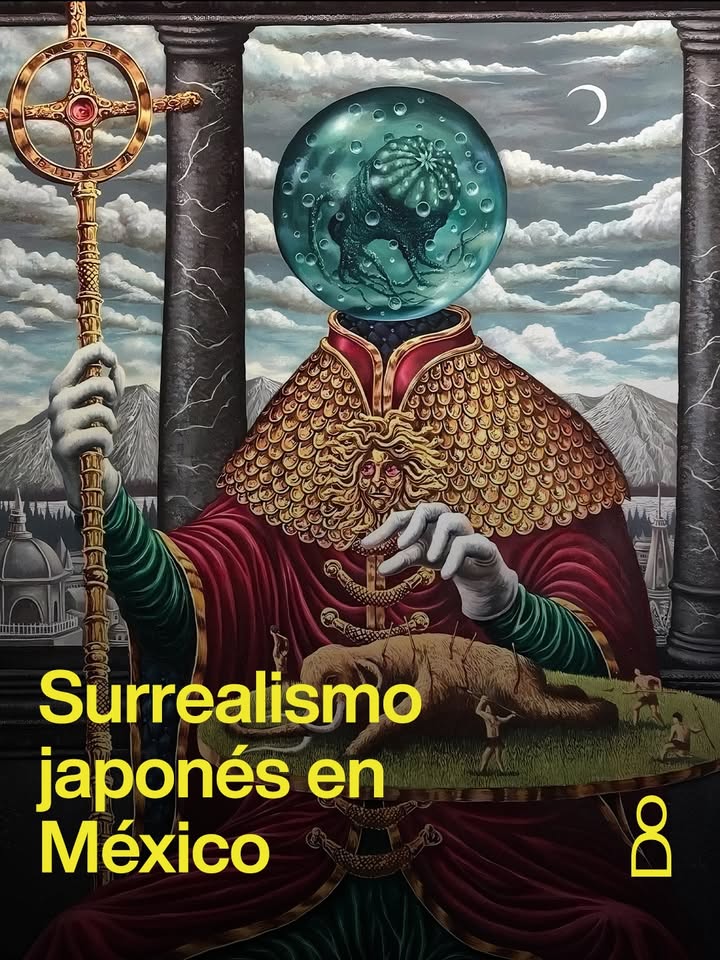 yui sakamoto pintaba mundos llenos de ojos, templos, criaturas, flores, dio...